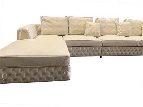 Genuine Leather Living Room Chesterfield Sofa - Online Furniture Store ...