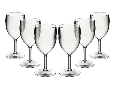 Clear 9oz Unbreakable Reusable Polycarbonate Plastic Wine Glasses Fast Delivery Ebay