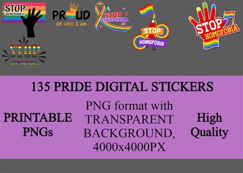 Pride Month Digital Stickers Bonus Templates Lgbtq Pride Sticker Pack Gay Stickers Pack
