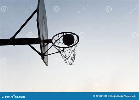 Basketball Hoop Silhouette stock photo. Image of body - 129929118