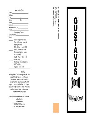 Fillable Online Gustavus Gustavus Adolphus College Viewbook Form Fax