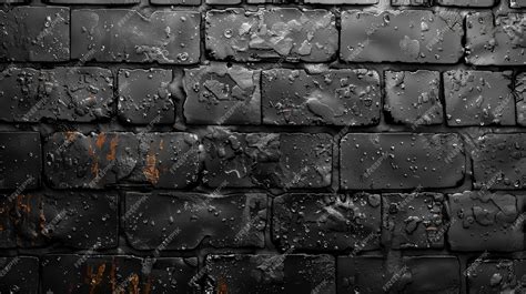 Premium Photo | 3D illustration of brick wallpaper on a black brick wall