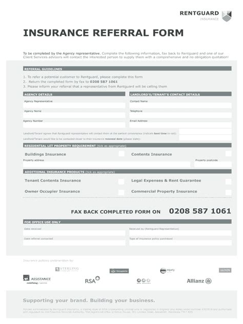 Fillable Online Insurance Insurance Referral Form Fax Email Print