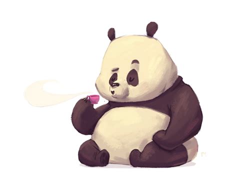 Panda Drinking Coffee Ryan Shaw