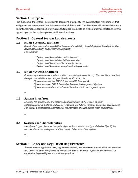 Free Printable Business Requirements Document Brd Templates Pdf Word