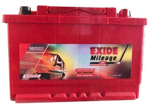 Red Exide Mileage Din Car Battery Feature Stable Performance Long