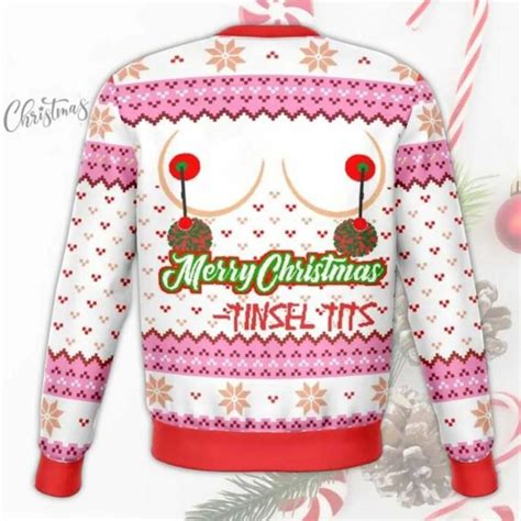 Merry Christmas Tinsel Tits Ugly Xmas Sweater T Shirts Low Price