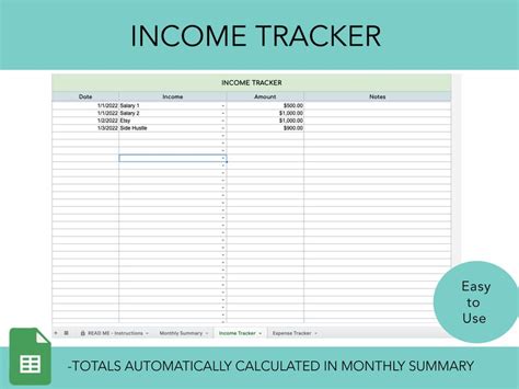 Income And Expense Tracker Google Sheets Jafaholic