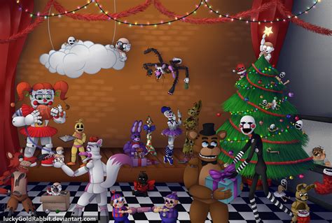 Christmas Night At Freddys By Luckygoldrabbit On Deviantart