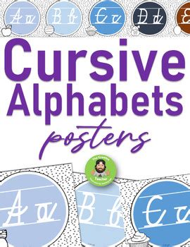 Polka Dots Cursive Posters Alphabet Posters Cursive Alphabet