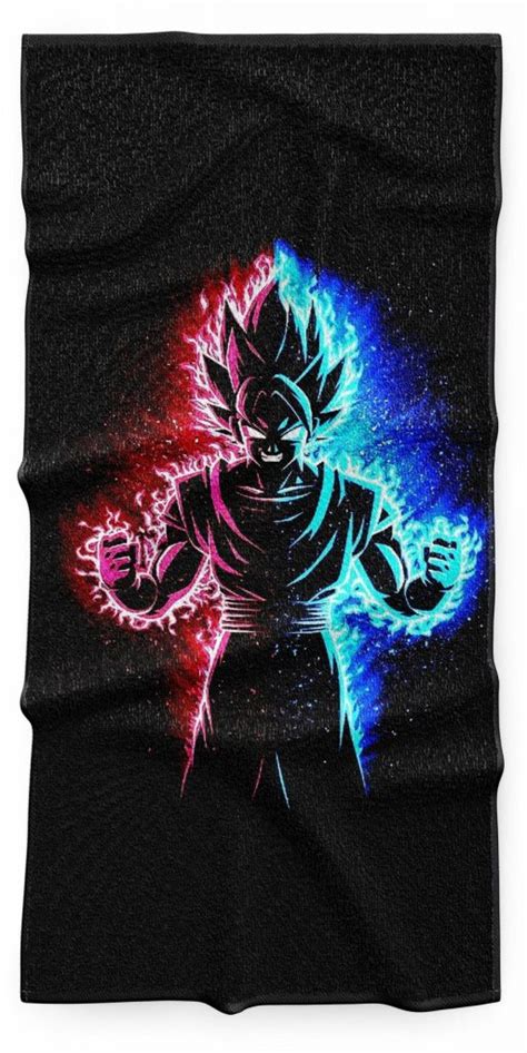 Serviette Dragon Ball Goku Blue Kaioken Sangoku Univers