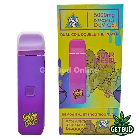 High Out Sour Diesel Sativa Disposable Vape 5000mg 🔥 Get Bud Online Usa