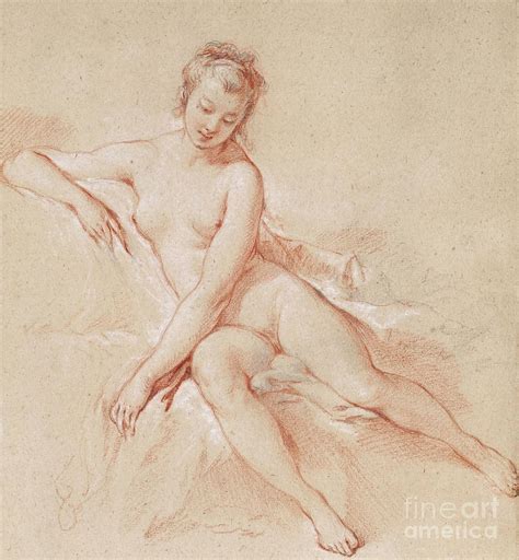 A Seated Female Nude Pastel By Francois Boucher Fine Art America