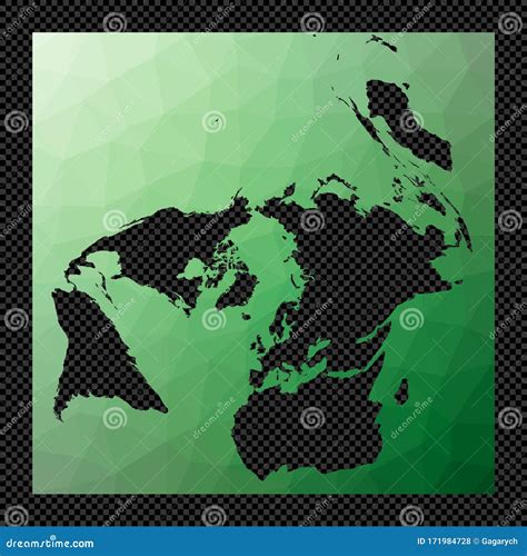 Polygonal Map Of The World On Transparent Stock Vector Illustration