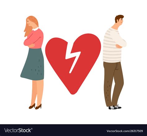 Divorce Concept Ex Couple Characters Royalty Free Vector