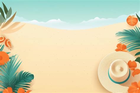 Premium AI Image Summer Background Illustration A Beautiful Beach