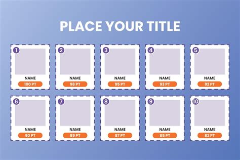 ranking list template. top chart table. Top 10 list template. vector illustration. 17556561 ...