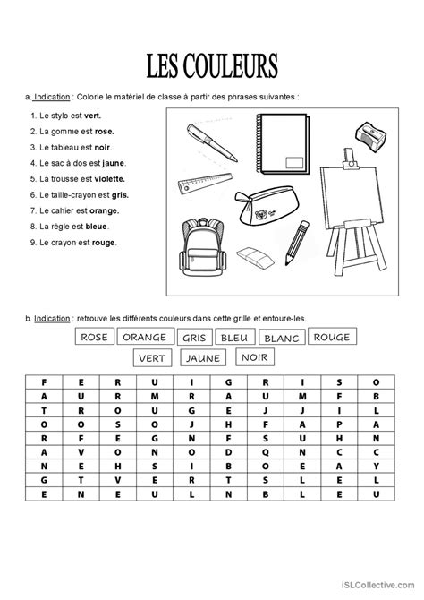 Les Couleurs Sont Amusant Compréhens… English Esl Worksheets Pdf And Doc