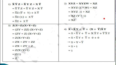 Simplification Of Boolean Expressions Youtube