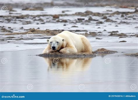 Polar Bear Stranded On Small Ice Floe Stock Photo Image Of Climate