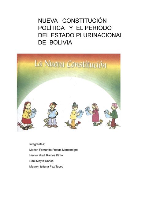 Nueva Constitucion Politica Y El Periodo Del Estado Plurinacional De Bolivia Nueva