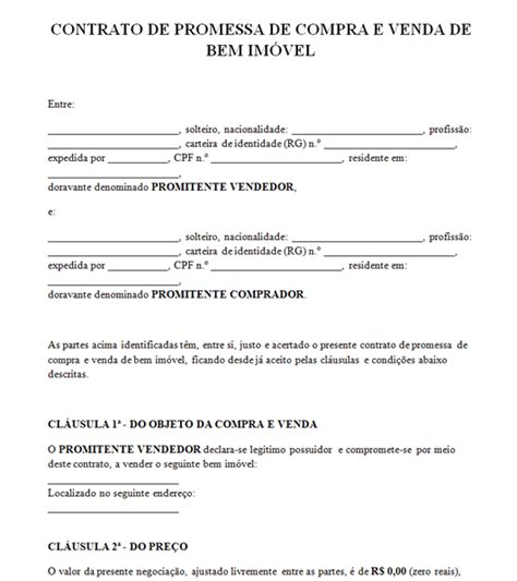 Contrato De Compra E Venda E Imovel - Modelo de Contrato de Compra e Venda de Imóvel | Word e PDF