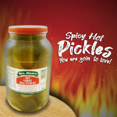 Mrs Klein S Large Hot Pickles Bold Spicy Dill Snack With Natural