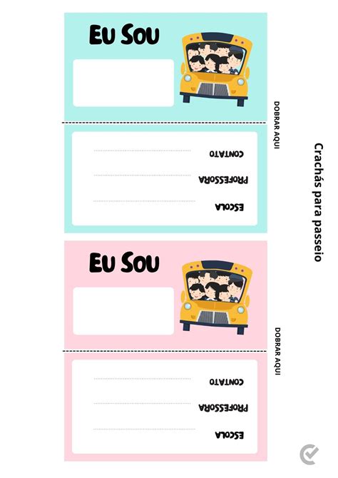 Crachá Personalizado Para Imprimir - Crachá para Educação Infantil: 33 modelos para imprimir
