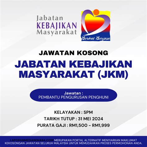 Permohonan Jawatan Kosong Jkm Gaji Rm Rm Mohon Sebelum