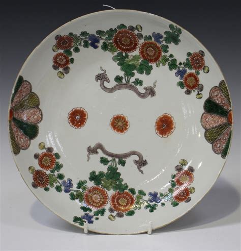 A Chinese Famille Verte Porcelain Saucer Dish Kangxi Period The