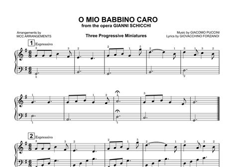 O Mio Babbino Caro Arr Mcc Arrangements By Giacomo Puccini Sheet