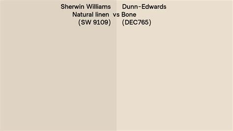 Sherwin Williams Natural Linen Sw 9109 Vs Dunn Edwards Bone Dec765