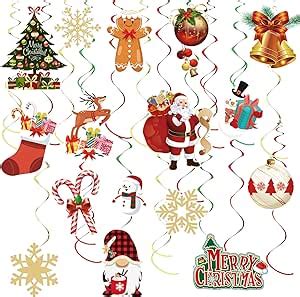 Amazon Pcs Christmas Party Hanging Swirl Decorations Set Xmas