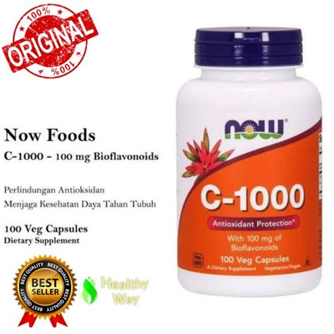 Jual Vitamin C 1000mg NOW Foods C 1000 Antioxidant Isi 100 Vegan