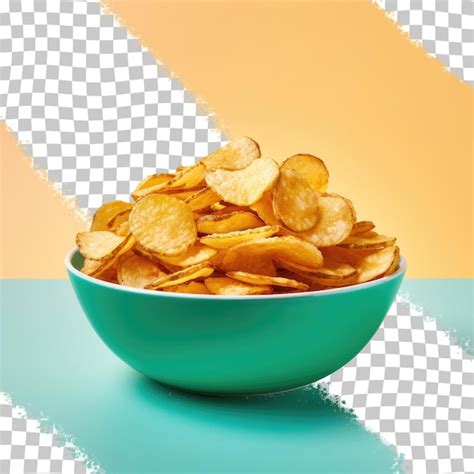 Unhealthy Transparent Background With Crispy Potato Chips Premium AI