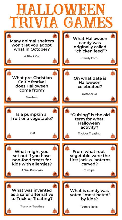 Printable Halloween Trivia Games | Halloween facts, Halloween school ...