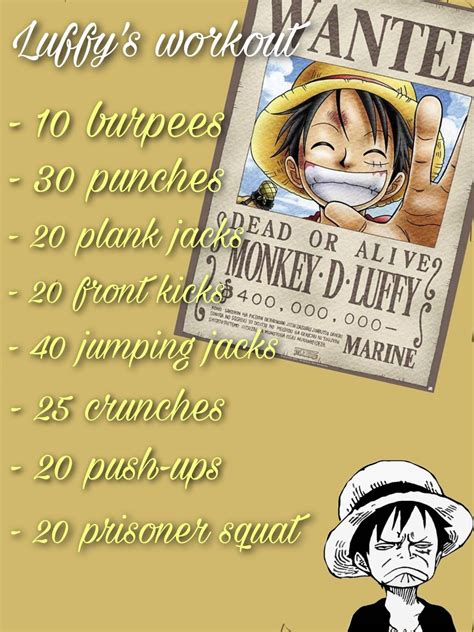 Luffy workout routine train like monkey d luffy from one piece – Artofit