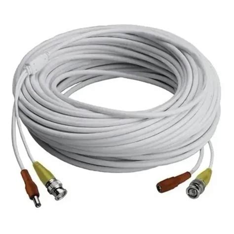 Cable Bnc Blanco Cctv Mts M Video Hd Alimentacion Plug