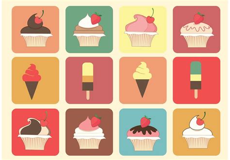 Free Muffin And Ice Cream Vectors 86120 Vector Art At Vecteezy