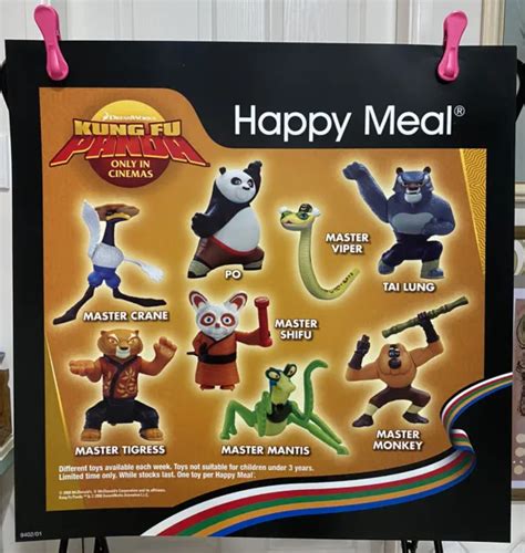 KUNG FU PANDA ORIGINAL Movie Happy Meal Toys Mcdonalds Aussie Translite