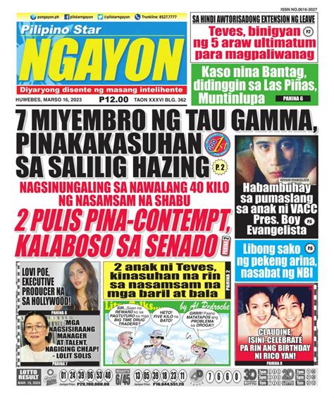 Pilipino Star Ngayon March 16 2023 Digital DiscountMags