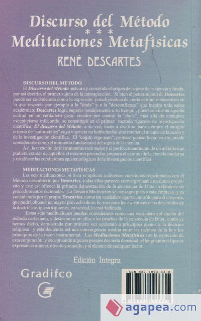 DISCURSO DEL METODO MEDITACIONES METAFISICAS RENE DESCARTES