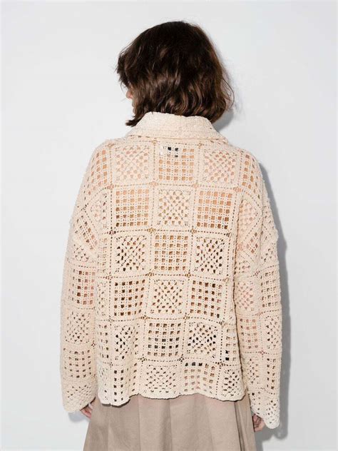 Buy Holzweiler Bridget Crochet Cardigan Neutrals At Off Editorialist