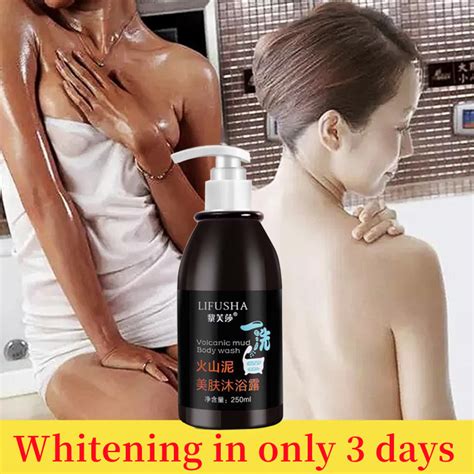 LIFUSHA Volcanic Mud Shower Gel Permanent Whitening Shower Gel With