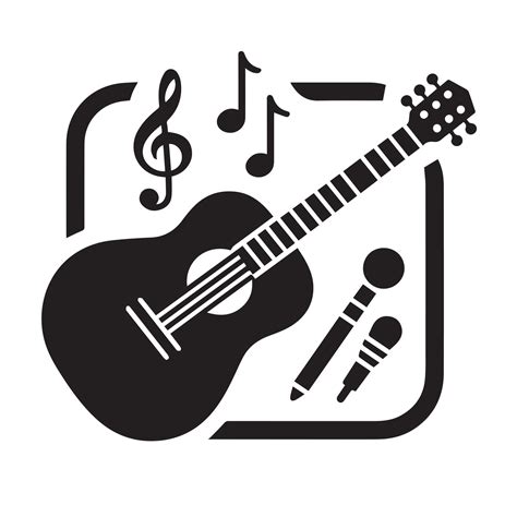 Silhouette Of Guitar Icon Isolated In White 46794150 Vector Art At Vecteezy