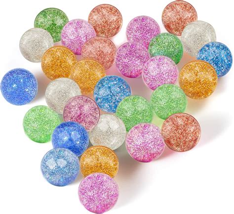 Jatidne 24 Pezzi Palline Rimbalzanti Per Bambini Glitter 30mm Diametro