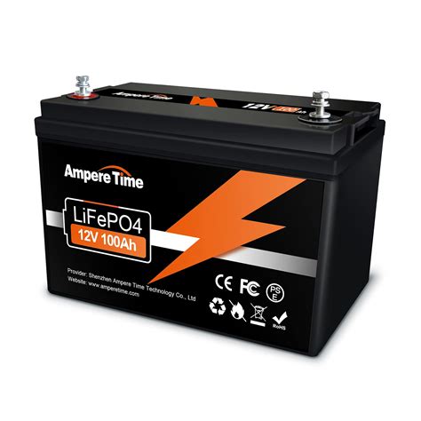 Buy Ampere Time LiFePO4 Deep Cycle Battery 12V 100Ah With Built In 100A