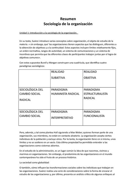 Resumen Sociologia Era Parte Virtual Resumen Sociolog A De La