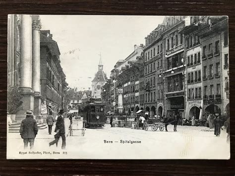 BERN Spitalgasse Tram Strassenbahn Stark Belebt 1908 Kaufen Auf