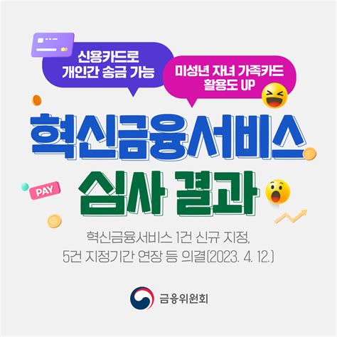 금융위원회 on Twitter 금융위원회는 4월 12일 정례회의를 통해 1건의 금융서비스를 혁신금융서비스로 신규로